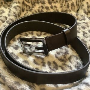 Fendi Dark Brown Silver Leather Designer Belt